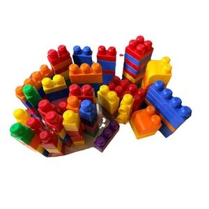 Mega Blocks Big Building Blocks Bricks Lot Of 109 Pieces Multi Colors